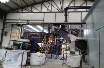 Electronic waste crushing and sorting line